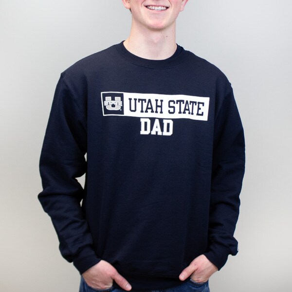 utah state dad sweatshirt navy